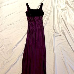 Floor length plum gown